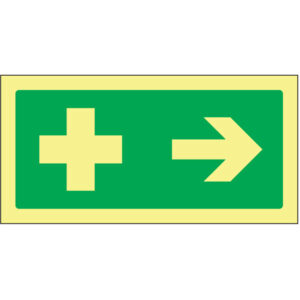 SINAL DE EMERGÊNCIA - CAIXA DE PRIMEIROS SOCORROS À DIREITA (E189) - Emergência - Sinalização