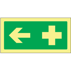 SINAL DE EMERGÊNCIA - CAIXA DE PRIMEIROS SOCORROS À ESQUERDA (E190) - Emergência - Sinalização