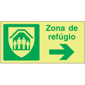 SINAL DE EMERGÊNCIA - ZONA DE REFÍGIO À DIREITA (E223) - Emergência - Sinalização