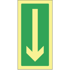 SINAL DE EMERGÊNCIA - CAMINHO DE EVACUAÇÃO PARA BAIXO (E315) - Emergência - Sinalização