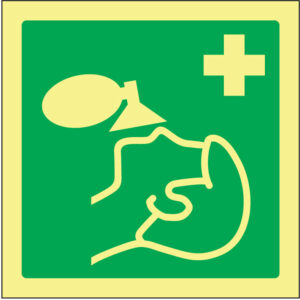 SINAL DE EMERGÊNCIA - MÁSCARA DE REANIMAÇÃO (E422) - Emergência - Sinalização