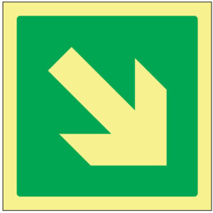 SINAL DE EMERGÊNCIA - VIA DE EVACUAÇÃO PARA BAIXO À DIREITA (E430) - Emergência - Sinalização