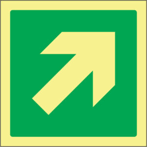 SINAL DE EMERGÊNCIA - VIA DE EVACUAÇÃO PARA CIMA À DIREITA (E432) - Emergência - Sinalização