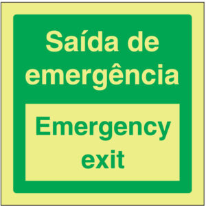 SINAL DE EMERGÊNCIA - SAÍDA DE EMERGÊNCIA / EMERGENCY EXIT (E434) - Emergência - Sinalização