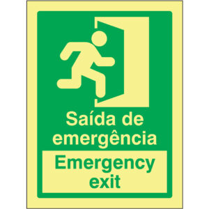 SINAL DE EMERGÊNCIA - SAÍDA DE EMERGÊNCIA / EMERGENCY EXIT (E502) - Emergência - Sinalização