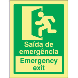 SINAL DE EMERGÊNCIA - SAÍDA DE EMERGÊNCIA / EMERGENCY EXIT (E503) - Emergência - Sinalização