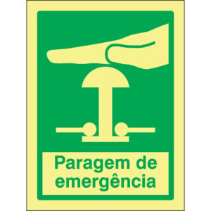 SINAL DE EMERGÊNCIA - BOTÃO DE PARAGEM DE EMERGÊNCIA (E511) - Emergência - Sinalização