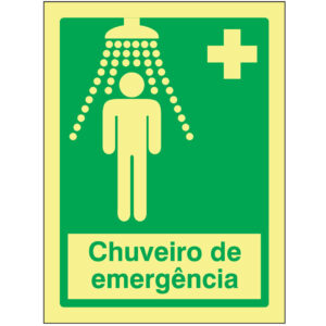 SINAL DE EMERGÊNCIA - CHUVEIRO DE EMERGÊNCIA (E516) - Emergência - Sinalização