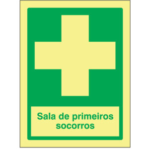 SINAL DE EMERGÊNCIA - SALA DE PRIMEIROS SOCORROS (E521) - Emergência - Sinalização