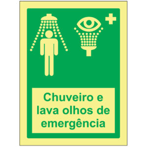 SINAL DE EMERGÊNCIA - CHUVEIRO E LAVA-OLHOS DE EMERGÊNCIA (E525) - Emergência - Sinalização