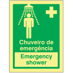 SINAL DE EMERGÊNCIA - CHUVEIRO DE EMERGÊNCIA / EMERGENCY SHOWER (E526) - Emergência - Sinalização