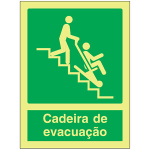 SINAL DE EMERGÊNCIA - CADEIRA DE EVACUAÇÃO (E552) - Emergência - Sinalização