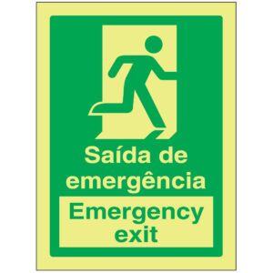 SINAL DE EMERGÊNCIA - SAÍDA DE EMERGÊNCIA / EMERGENCY EXIT (E562) - Emergência - Sinalização