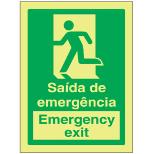 SINAL DE EMERGÊNCIA - SAÍDA DE EMERGÊNCIA / EMERGENCY EXIT (E563) - Emergência - Sinalização