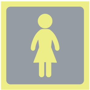 SINAL DE IDENTIFICAÇÃO DE ESPAÇOS - INSTALAÇÕES SANTÁRIAS FEMININAS (F109) - Identificação de Espaços - Sinalização