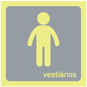 SINAL DE IDENTIFICAÇÃO DE ESPAÇOS - VESTIÁRIOS MASCULINOS (F115) - Identificação de Espaços - Sinalização