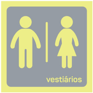 SINAL DE IDENTIFICAÇÃO DE ESPAÇOS - VESTIÁRIOS MASCULINOS I FEMININOS (F117) - Identificação de Espaços - Sinalização