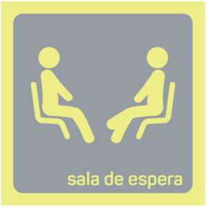 SINAL DE IDENTIFICAÇÃO DE ESPAÇOS - SALA DE ESPERA (F129) - Identificação de Espaços - Sinalização