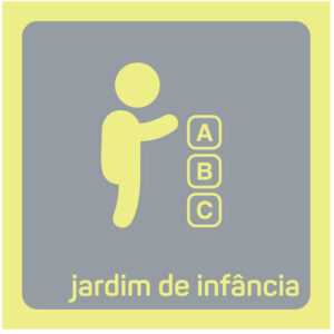 SINAL DE IDENTIFICAÇÃO DE ESPAÇOS - JARDIM DE INFÂNCIA (F139) - Identificação de Espaços - Sinalização