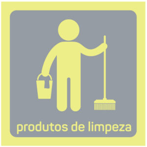 SINAL DE IDENTIFICAÇÃO DE ESPAÇOS - PRODUTOS DE LIMPEZA (F143) - Identificação de Espaços - Sinalização