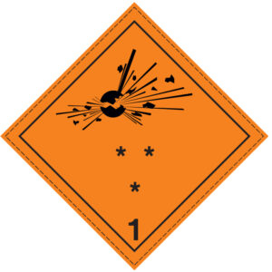 SINAL DE PERIGO - EXPLOSÃO EM MASSA - CLASSE 1 (G0900) - Perigo - Sinalização