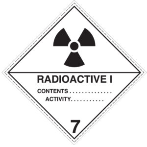 SINAL DE PERIGO - MATERIAL RADIOATIVO CATEGORIA I - CLASSE 7 (G0961) - Perigo - Sinalização