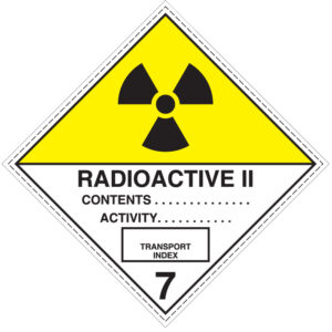 SINAL DE PERIGO - MATERIAL RADIOATIVO CATEGORIA II - CLASSE 7 (G0962) - Perigo - Sinalização