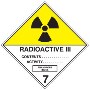 SINAL DE PERIGO - MATERIAL RADIOATIVO CATEGORIA III - CLASSE 7 (G0963) - Perigo - Sinalização