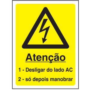 SINAL DE PERIGO - ELETRIZAÇÃO / PAINÉIS FOTOVOLTAICOS (G512) - Perigo - Sinalização