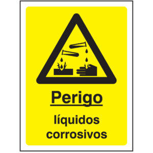 SINAL DE PERIGO - SUBSTÂNCIAS CORROSIVAS (G571) - Perigo - Sinalização
