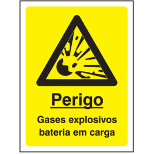 SINAL DE PERIGO - GASES EXPLOSIVAS BATERIA EM CARGA (G580) - Perigo - Sinalização