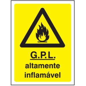 SINAL DE PERIGO - GPL / ALTAMENTE INFLAMÁVEL (G585) - Perigo - Sinalização