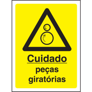 SINAL DE PERIGO - CUIDADO PEÇAS GIRATÓRIAS (G622) - Perigo - Sinalização