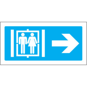 SINAL DE INFORMAÇÃO - ELEVADOR À DIREITA (I0221) - Informação - Sinalização