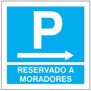 SINAL DE INFORMAÇÃO - PARQUE RESERVADO A MORADORES À DIREITA (I0479) - Informação - Sinalização