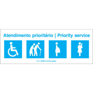 SINAL DE INFORMAÇÃO -ATENDIMENTO PRIORITÁRIO / PRIORITY SERVICE (I0551) - Informação - Sinalização