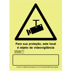 SINAL DE INFORMAÇÃO - Vídeo VIGILÂNCIA (I0620) - Informação - Sinalização