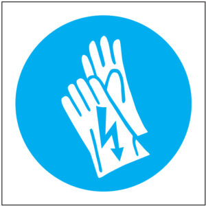 SINAL DE OBRIGAÇÃO - USO DE LUVAS DE PROTEÇÃO ELÉTRICA (O421) - Obrigação - Sinalização