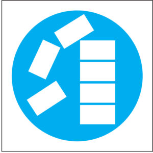 SINAL DE OBRIGAÇÃO - EMPILHAR CORRETAMENTE (O432) - Obrigação - Sinalização