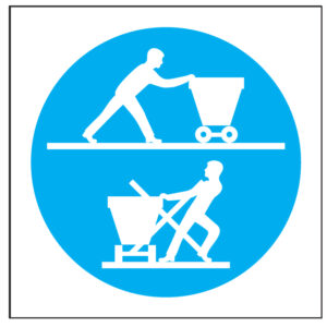 SINAL DE OBRIGAÇÃO - EMPURRAR E NÃO ARRASTAR (O434) - Obrigação - Sinalização