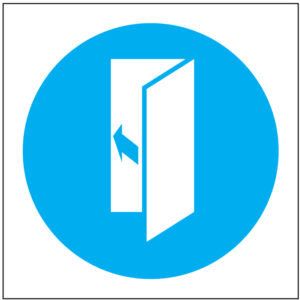 SINAL DE OBRIGAÇÃO - MANTER A PORTA FECHADA (O442) - Obrigação - Sinalização