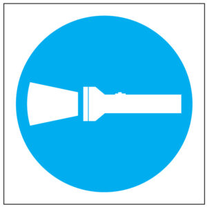 SINAL DE OBRIGAÇÃO - USAR LANTERNA (O455) - Obrigação - Sinalização