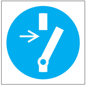 SINAL DE OBRIGAÇÃO - DESLIGAR ANTES REALIZAR A MAUNTENÇÃO OU REPARAÇÃO (O459) - Obrigação - Sinalização