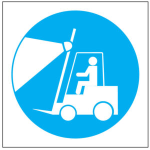 SINAL DE OBRIGAÇÃO - LIGAR AS LUZES DO EMPILHADOR (O462) - Obrigação - Sinalização