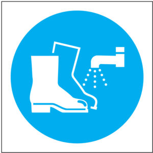 SINAL DE OBRIGAÇÃO - LAVAR AS BOTAS (O463) - Obrigação - Sinalização