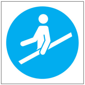 SINAL DE OBRIGAÇÃO - USAR O CORRIMÃO (O465) - Obrigação - Sinalização