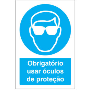 SINAL DE OBRIGAÇÃO - USO DE ÓCULOS DE PROTEÇÃO (O505) - Obrigação - Sinalização
