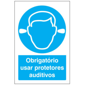 SINAL DE OBRIGAÇÃO - USO DE PROTETORES AUDITIVOS (O508) - Obrigação - Sinalização