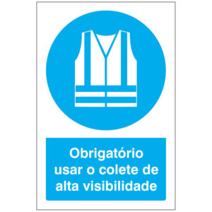 SINAL DE OBRIGAÇÃO - USO DE COLETE DE ALTA VISIBILIDADE (O514) - Obrigação - Sinalização