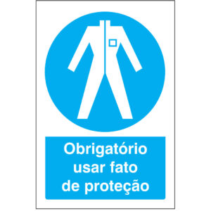 SINAL DE OBRIGAÇÃO - USO DE FATO DE MACACO DE PROTEÇÃO (O517) - Obrigação - Sinalização